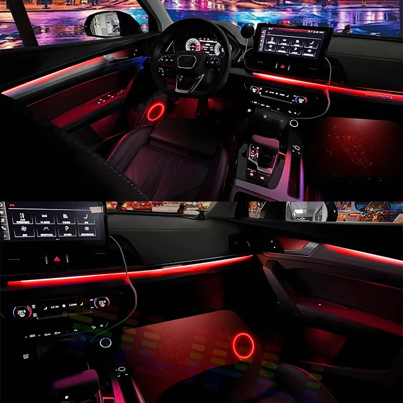 For Audi A4 B7 Customize Your Car’s Interior with Hidden LED Light Strips for Car Interiors Offering 64s APP RGB Symphony
