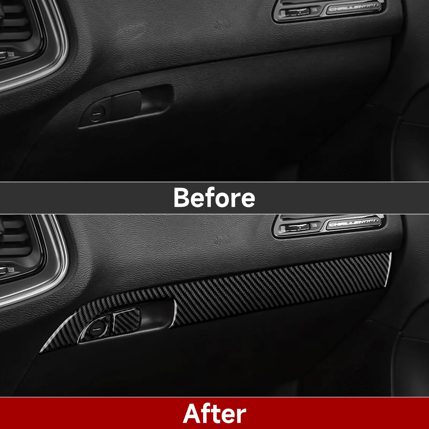 For Chrysler 300 (2011-2014) Car Center Console Gear Shift Panel Steering Wheel Cover Carbon Fiber Interior Sticker Accessories