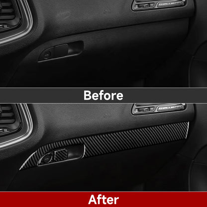 For Chrysler 300 (2011-2014) Car Center Console Gear Shift Panel Steering Wheel Cover Carbon Fiber Interior Sticker Accessories