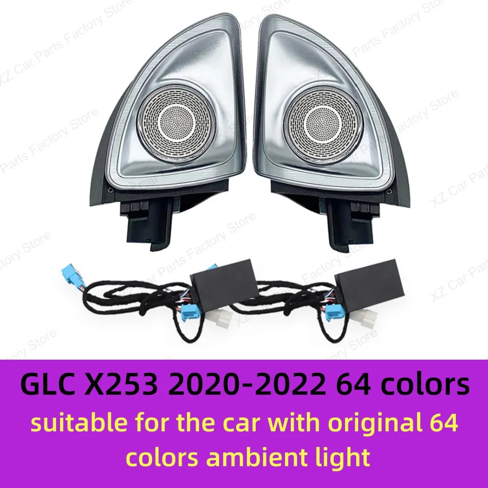 For Mercedes-benz 4d Rotating Tweeter C Glc E S-class W213 W205 W222 W223 X253 Rgb Led Luminous Car Speaker Horn Refit