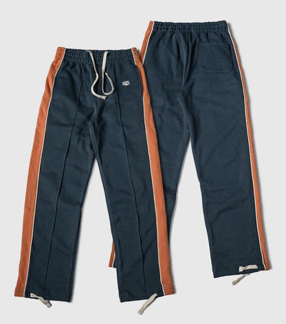 Non Stock 80s Old School Style Two-Tone Sweatpants Mens Cotton Jogging Trousers