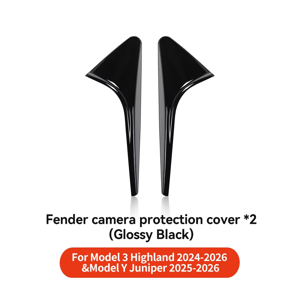 YZ Turn Signal Camera Trim Cover forTesla Model3Y 202-2026 Accessories Side Leaf Board Protector ABS Matte Carbon Fiber Pattern