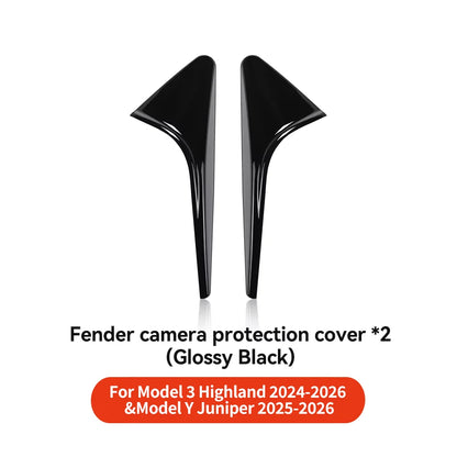 YZ Turn Signal Camera Trim Cover forTesla Model3Y 202-2026 Accessories Side Leaf Board Protector ABS Matte Carbon Fiber Pattern