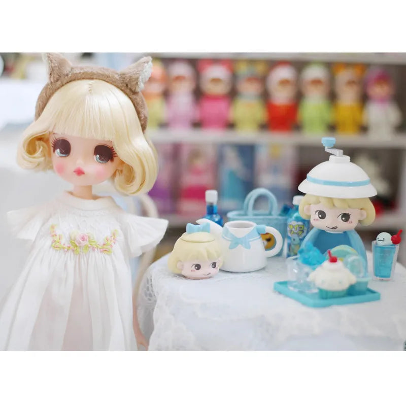 1/6 1/12 Doll House Model Furniture Accessories Cartoon Kettle and Cup Set Bjd Ob11 Gsc Blyth Soldier Lol Dollhouse Miniatures