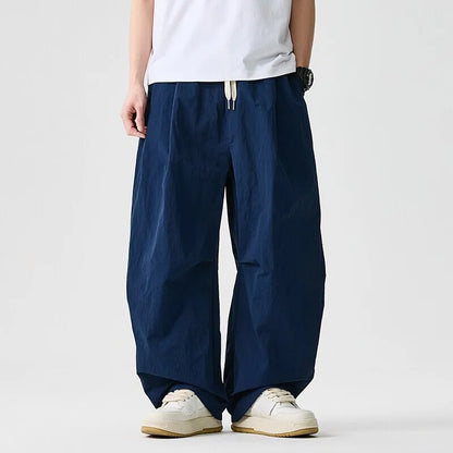Wide Leg Pants Men and Women 2026 New Light Thin Solid Casual Harun Pants Elastic Waist Loose Oversize Fashion Trendy Streetwear