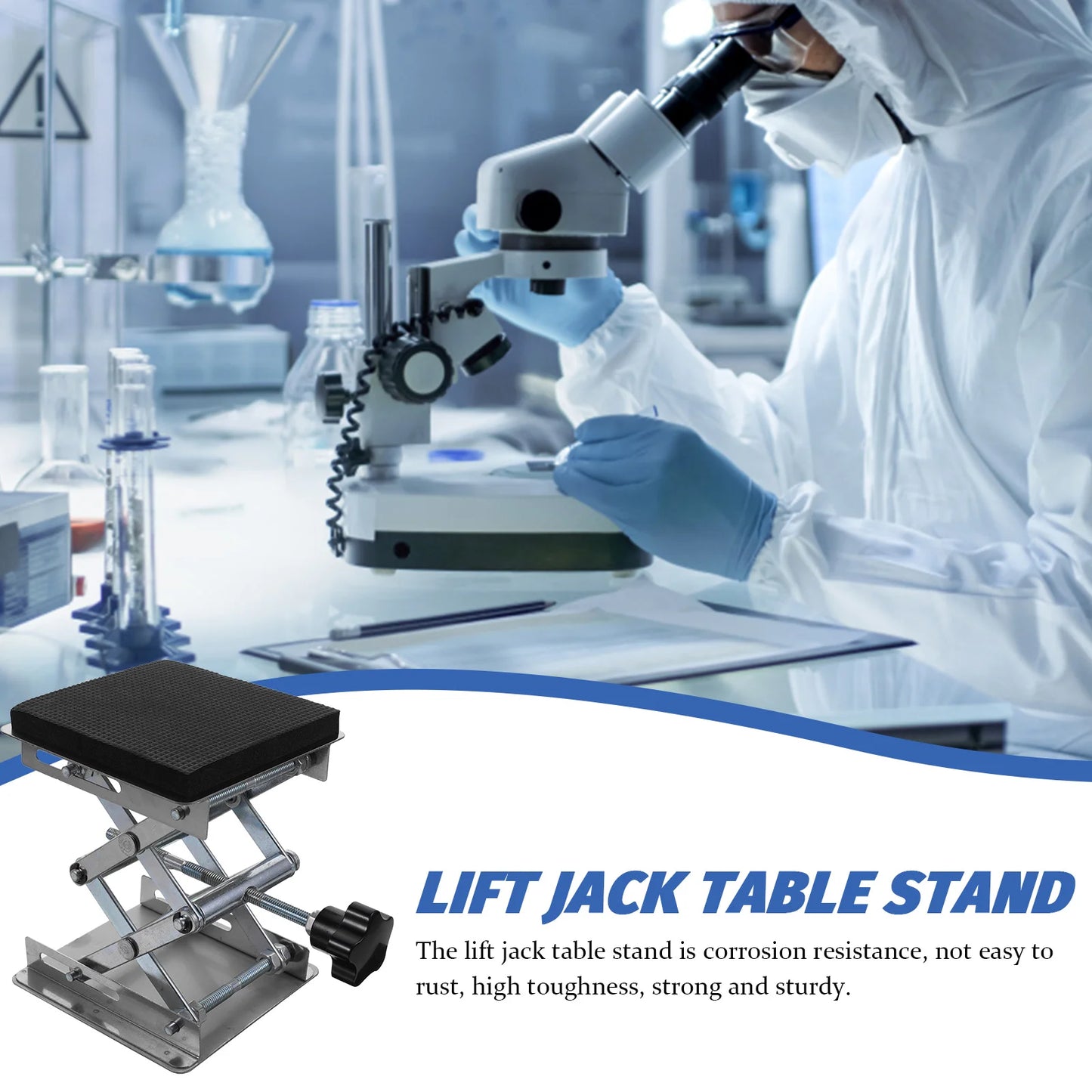 Stainless Steel Scissor Jack Platform Lab Support Lift Table Adjustable Height Laboratory Workbench Car Repair Tool Lifting