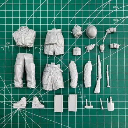 1/16 Scale Die Cast Resin Model Figure  Assembling Kit Fallschirmjager History Miniature GK Diorama Unassembled and Unpainted