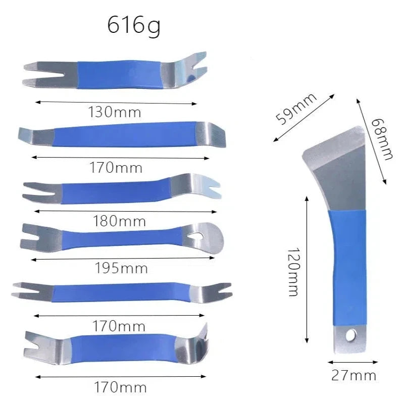 Stainless Steel & Plastic Car Audio Removal Tool 7pcs Door Panel Trim Pry Tool Set for Auto Interior Disassembly