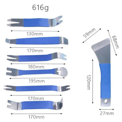 Stainless Steel & Plastic Car Audio Removal Tool 7pcs Door Panel Trim Pry Tool Set for Auto Interior Disassembly