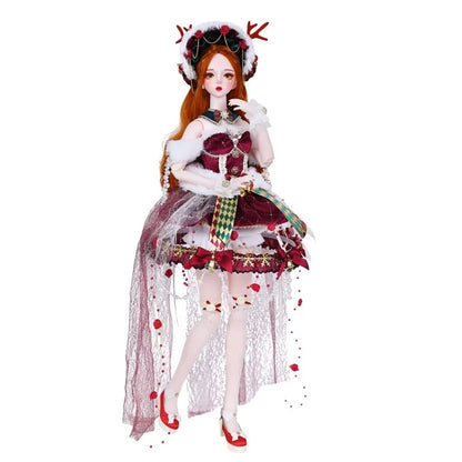 1/3 BJD Doll Mechanical Joint Body Doll Including Suit Shoes Fan Makeup 60cm SD Kawaii Dolls Christmas Gift Girl Toy