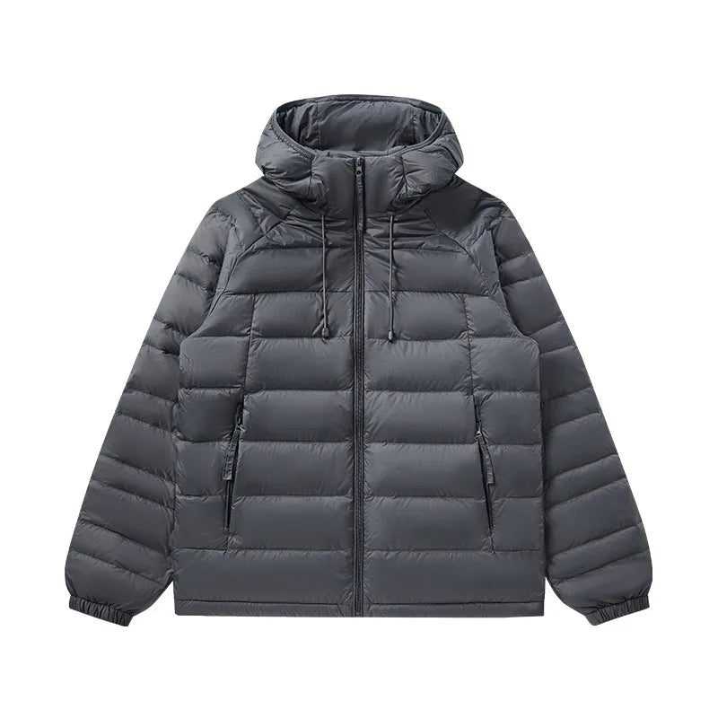 UETEEY Ultra Light Men's Down Jacket 90% White Duck Down Hooded Winter Coat Men 2025 New Autumn Warm Compression Packable