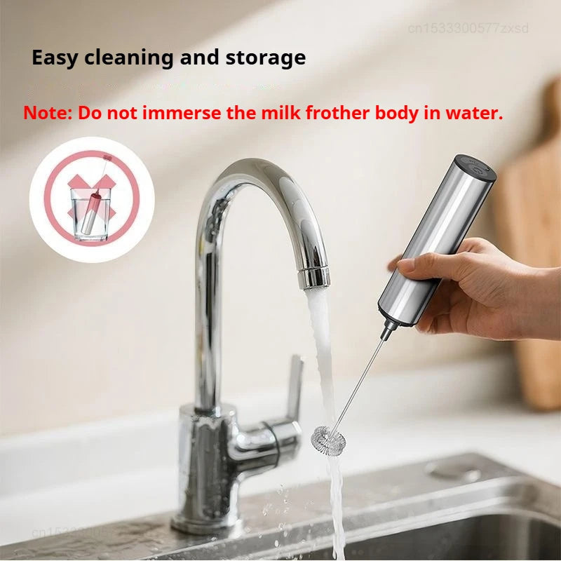 Electric Milk Frother Household 3 Speeds Rechargeable Coffee Blender Covered Storage for Drink Coffee Cooking Tool Kitchen Mixer