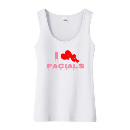 Wet Font I Love Facials Design Sexy Naughty Tank Tops Hotwife Humorous Flirt Sleeveless T-Shirt Swinger Cotton Sports Tee