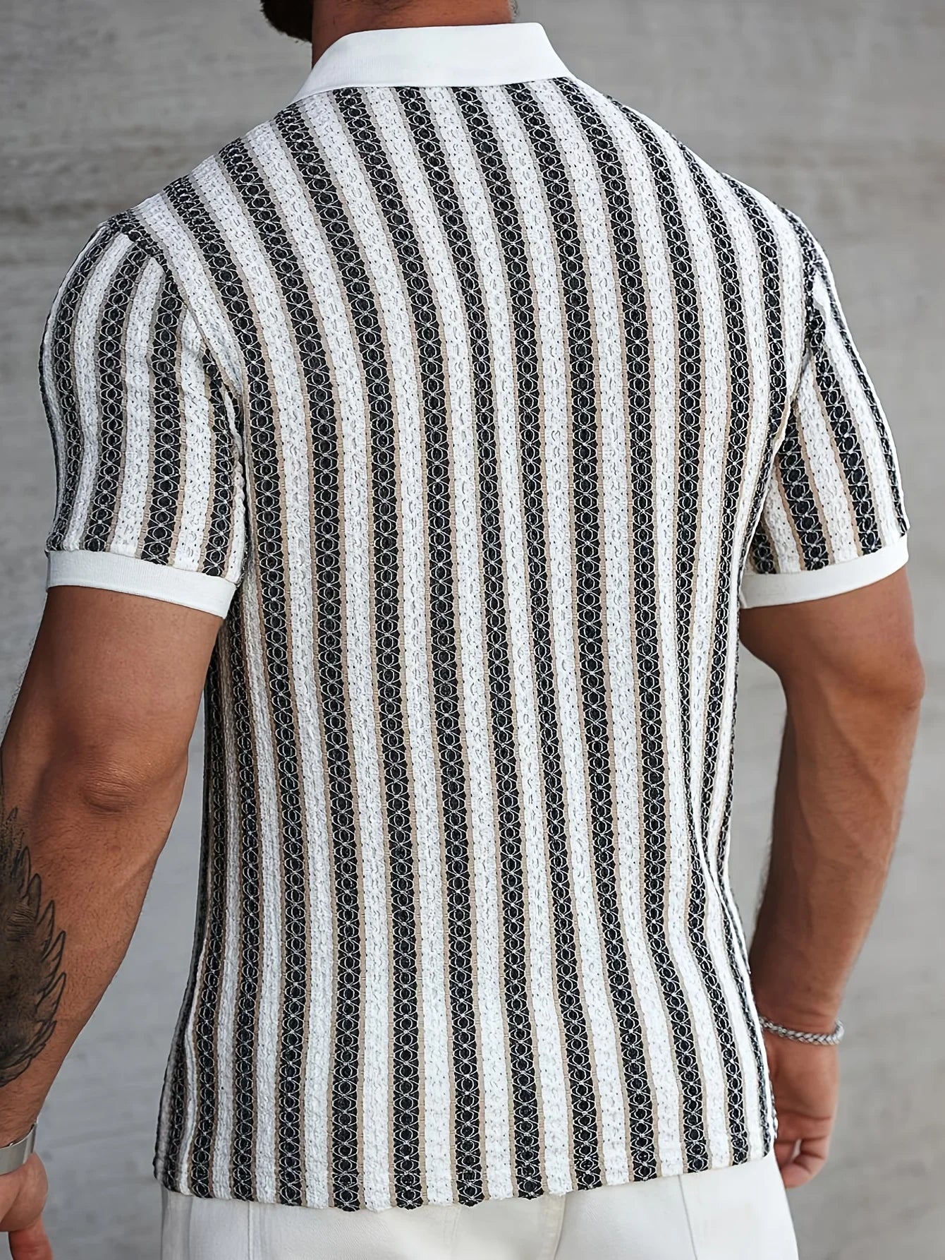 Summer Men's Polo Shirts 2026 Stripe Design Ice Silk Short Sleeve Cool Touch Breathable Casual Outdoor Polo Shirt for Men