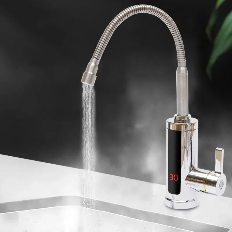 360° Rotation Electric Faucet Heater For Instant Hot Water 3KW with LCD Display for Energy Saving