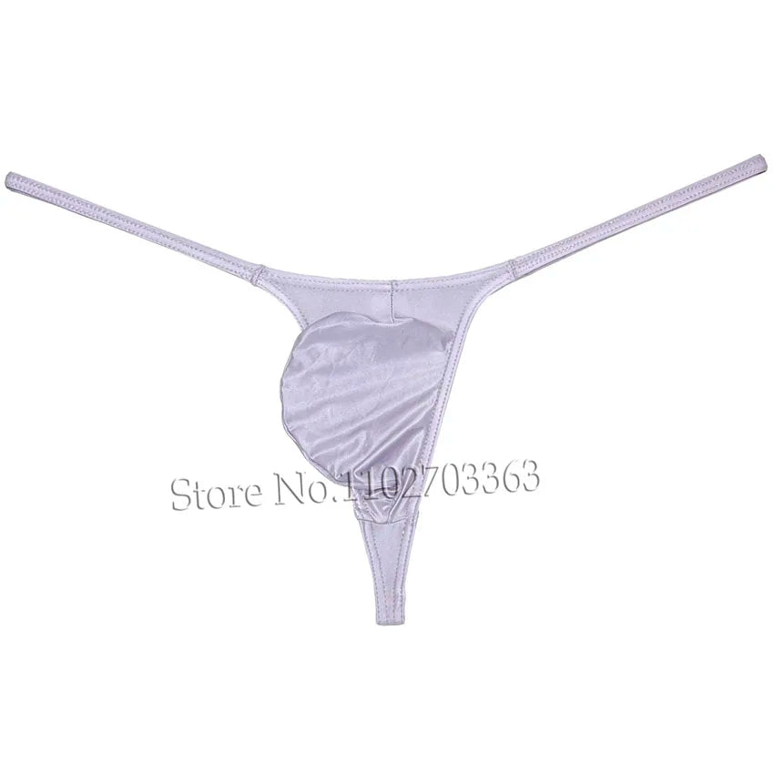 Men's Sexy Thong Underwear Pouch Tangas Male G-strings Bikini Briefs Lingerie Underpants Thongs Shiny Tangas