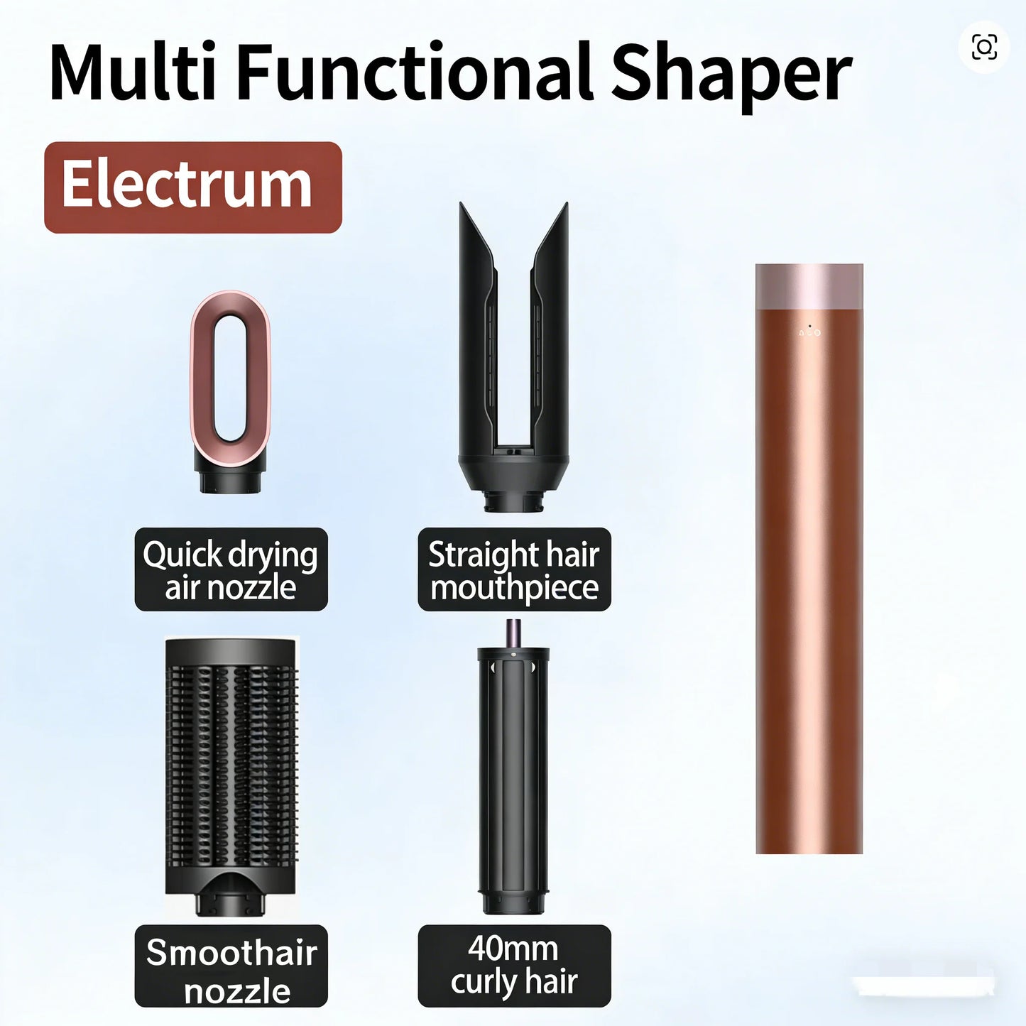 SenCiciMen 6-in-1 Multi Hair Styler, Hot Air Brush, Curling Iron & Hair Dryer, Multifunctional Curling Barrel for Daily Hair Sty