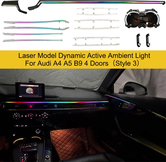 Ambient Light For Audi A4 A5 S4 S5 B9 2016-2023 30-color Decorative MMI LED Air Vent, Audi A4 A5 Interior Lighting Upgrade