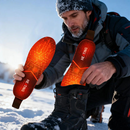 Heated Insoles Rechargeable Electric Heating Insoles Inserts Long-Lasting Thermal Shoe Inserts For Winter Camping Hiking Outdoor