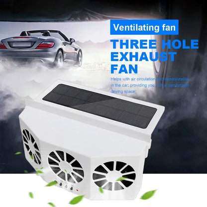 Car Exhaust Fan USB Rechargeable/solar Air Circulation Cooling Heat Dissipation High Wind Power 2/3 Head Ventilation Fan Amagi