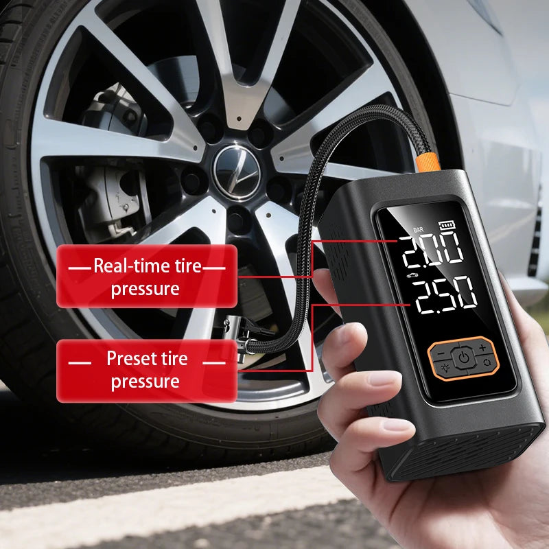 12V Car Jump Starter Multifunctional Tire Inflator Air Compressor Power Bank Emergency Battery Booster Rescue Tool for Car SUV