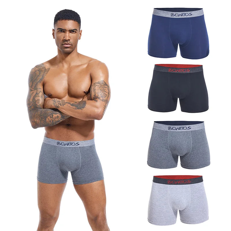 4pcs Men's Cotton Underwear Wear-Resistant High-Quality Pure Cotton Comfortable Design Daily Travel Wear Inner Pants