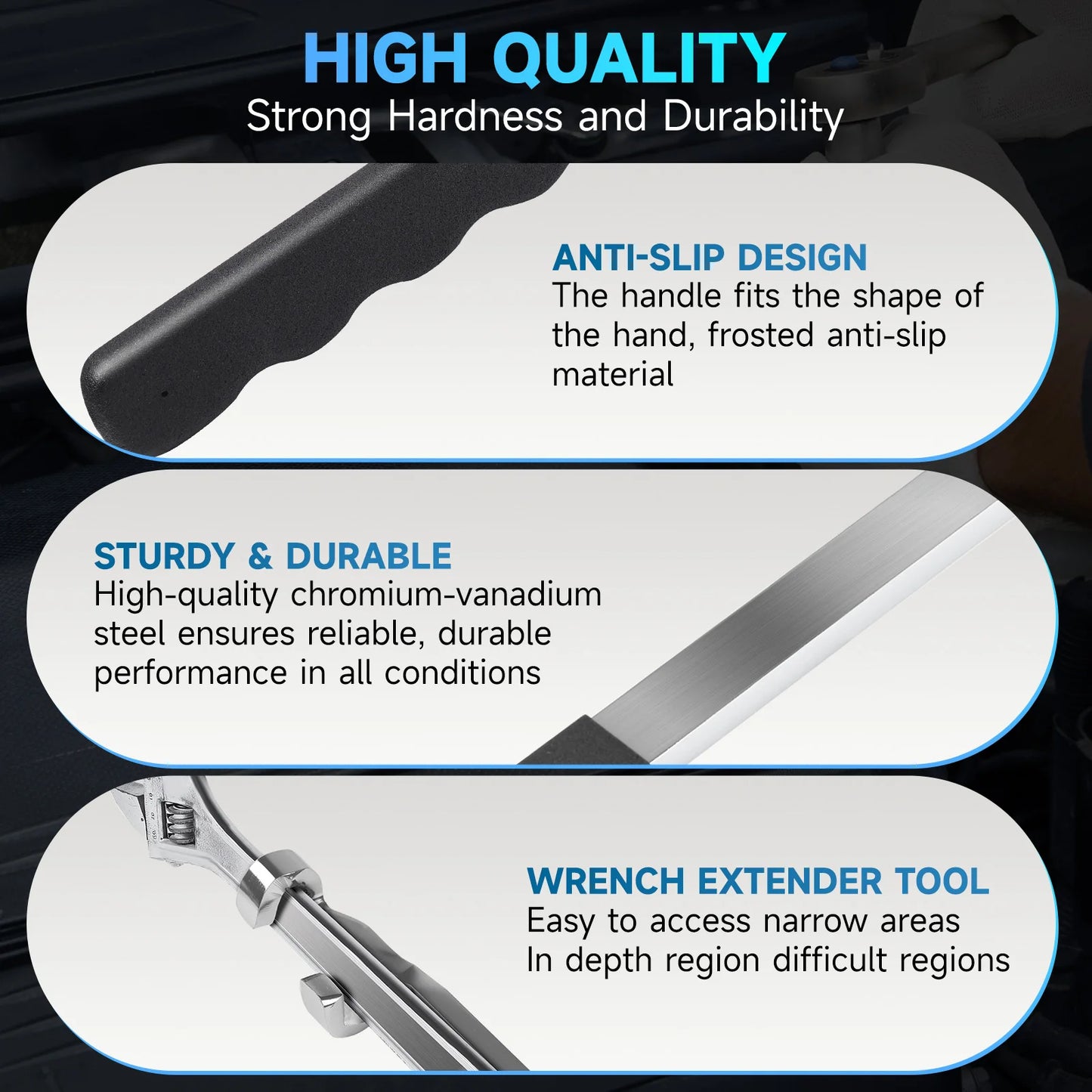 Wrench Extender Tool Bar Electroplating Spanner Torque Amplifier Device for Mechanics for Extra Leverage for Tighten Nuts Bolt