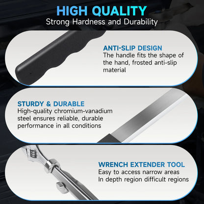 Wrench Extender Tool Bar Electroplating Spanner Torque Amplifier Device for Mechanics for Extra Leverage for Tighten Nuts Bolt