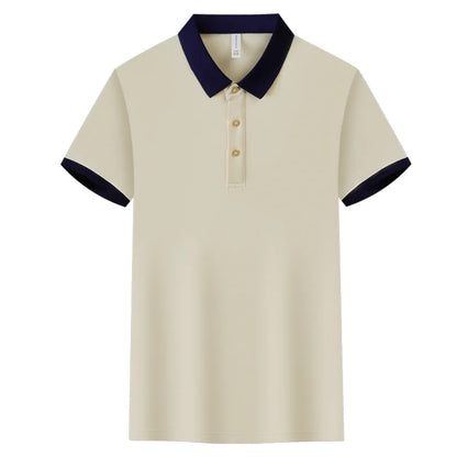 Fashion Contrast Collar Polo Custom Design Casual Business Polo Shirt Print Logo Slim Fit Lapel Short Sleeved Polo Embroidery