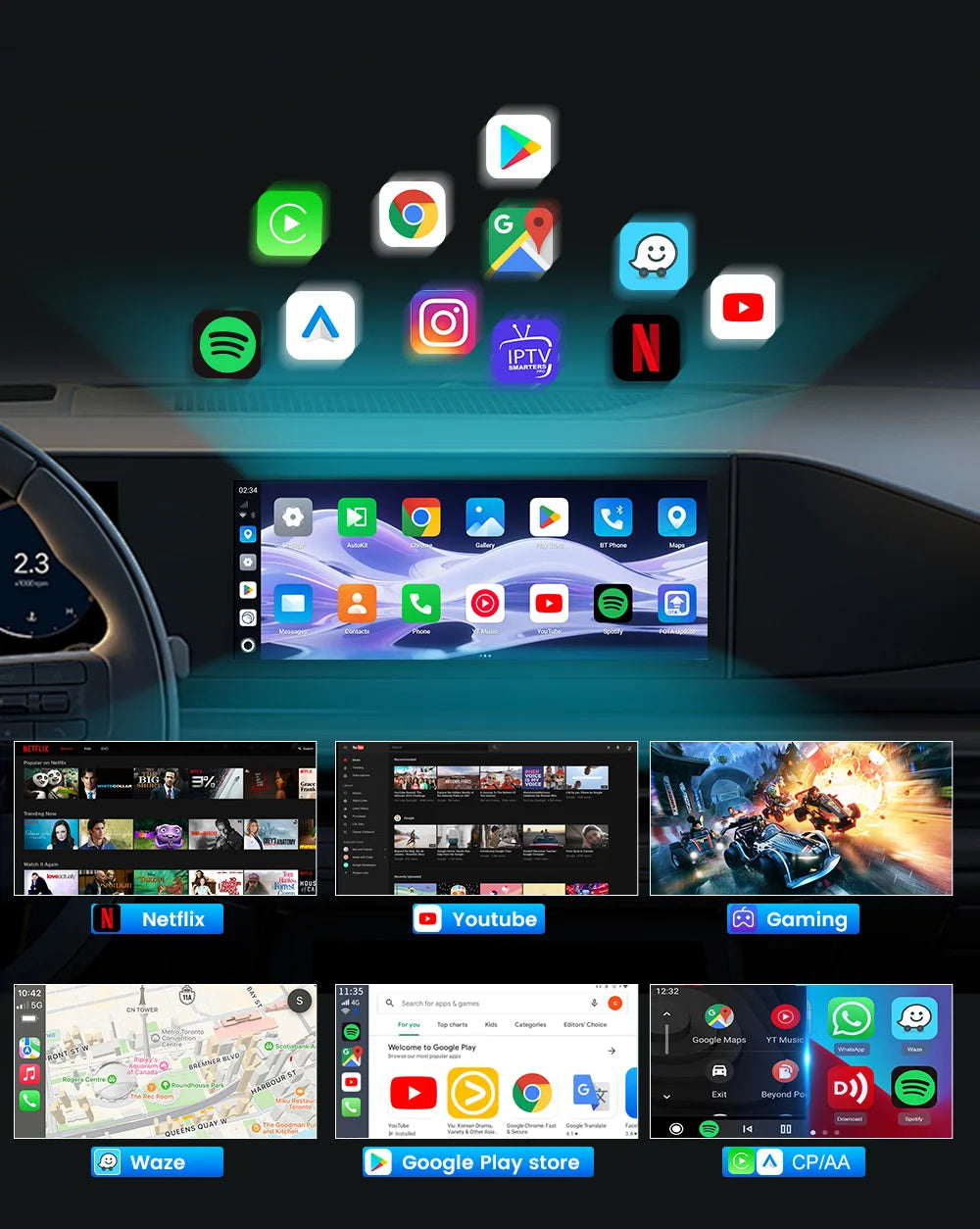 Ultra box 8GB+128GB 5G netAndroid 15.0 SM6350 Ai Box CarPlay Wireless Android Auto Wireless Adapter Support Youtube Netfilx IPTV