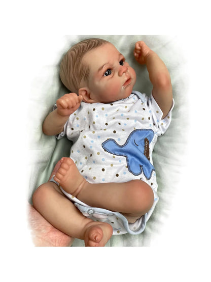18 Inch Elijah David Painted Bebe Reborn Doll Handmade Lifelike Newborn Baby Doll For Children Birthday Gifts