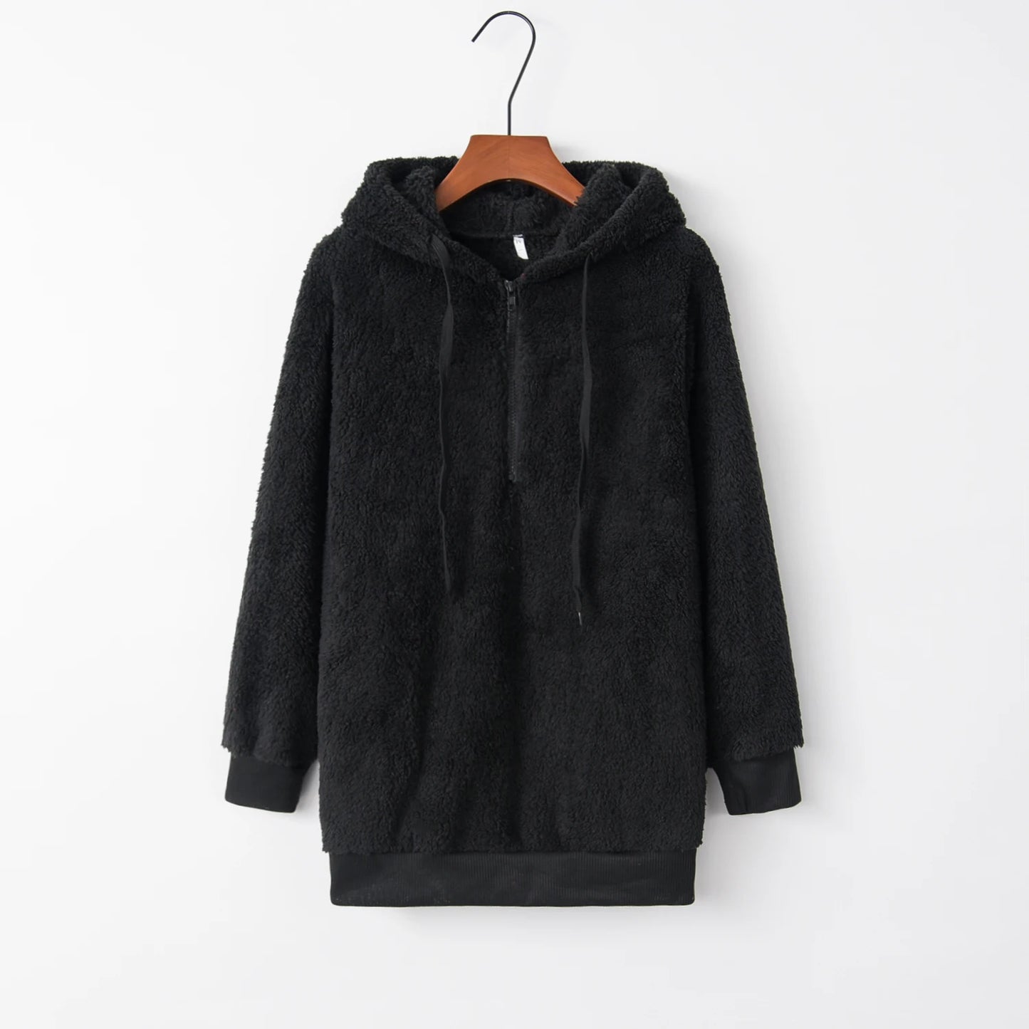 Fashion Trend Long-sleeved Hooded Solid Color, Women's Sweater Coat