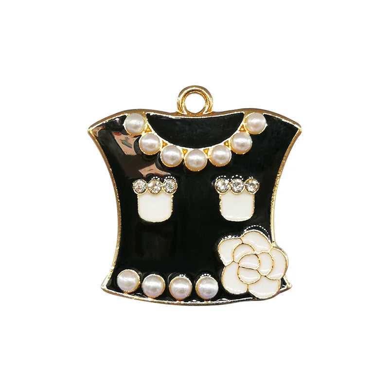 1/20pcs Black Metal Shoe Charms Bling Flower Luxury Bag Perfume Shoe Accessories Women Men Clog Buckle Sneaker Sandal Decoration