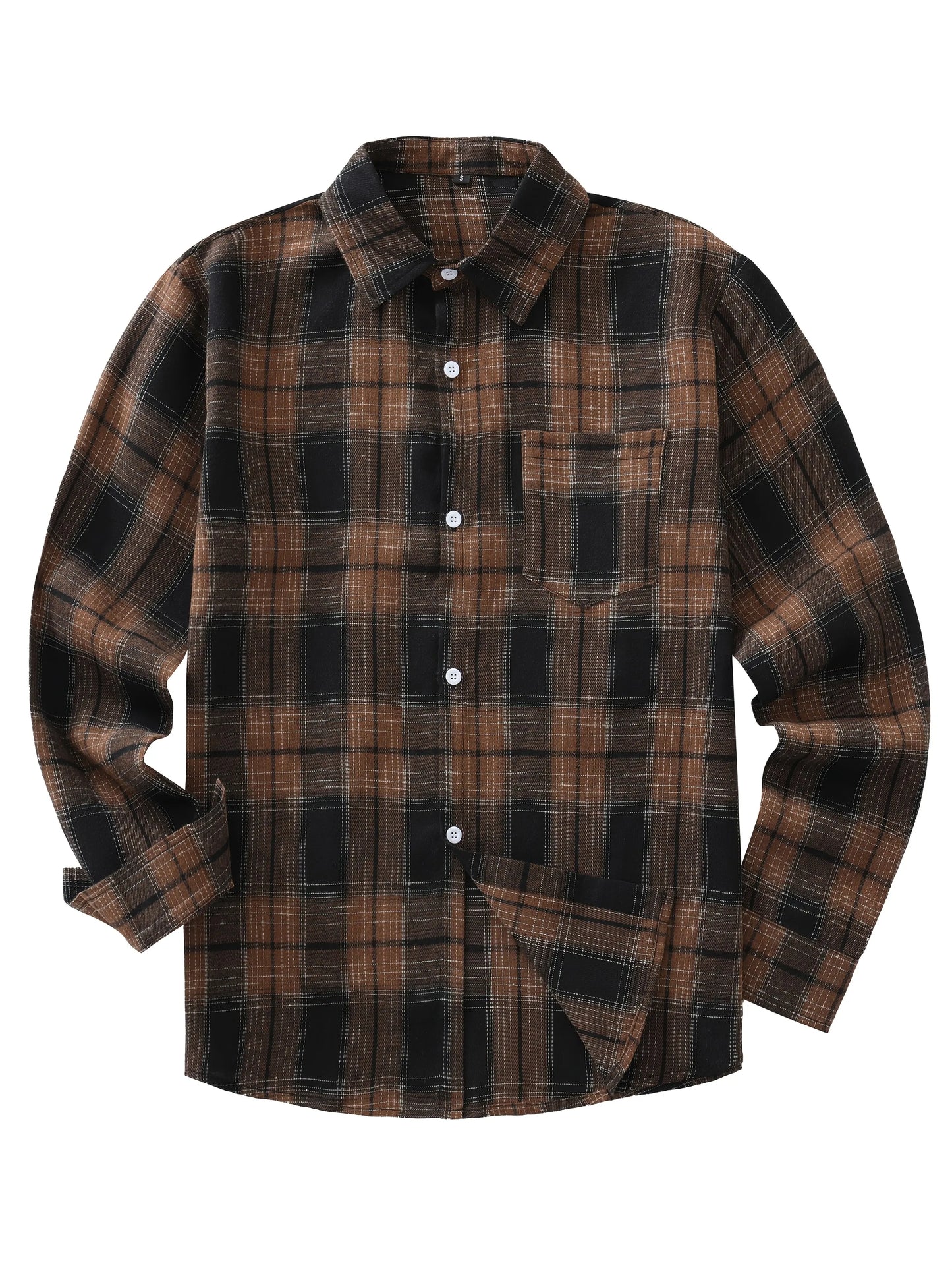 Euro Size Plaid Shirt Flannel Black Checkered Shirt Men Shirts Long Sleeve Button Down Chemise Homme Male Check Shirts