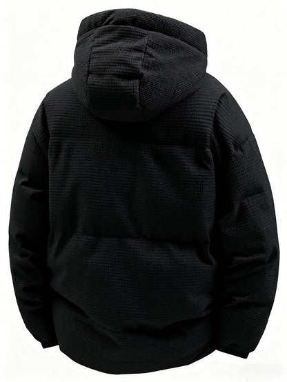 Men's Hooded Cotton Jacket Is Light and Warm Without Being Bulky. the Hood Adds Practicality and Is Suitable for Outdoor Light Activities, Warm-Up Exercises, Layering in Autumn and Winter, Daily Shopping, Friend Gatherings, a