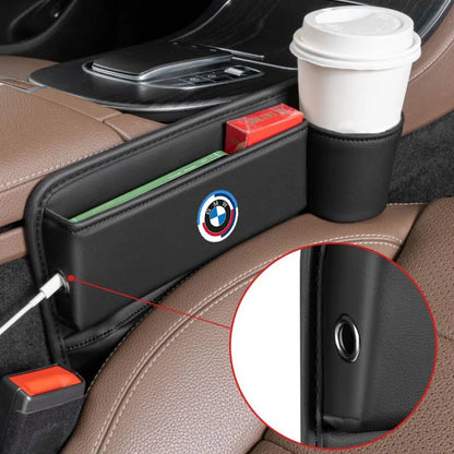 Car Front Seat Crevice Storage Box Pocket With Cup Holder for BMW E30 E34 E36 E39 E46 E52 E53 E60 E61 E62 E70 E83 Accessories