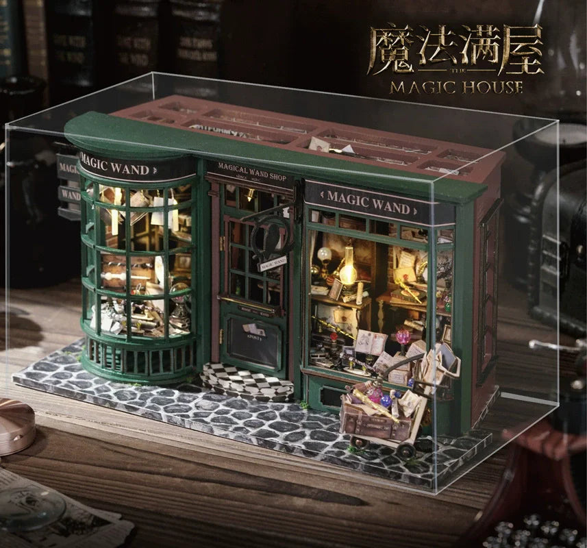 Magical Doll House Miniature DIY Assembly Building Model Kit Small Room Production with Home Bedroom Decoration Toys