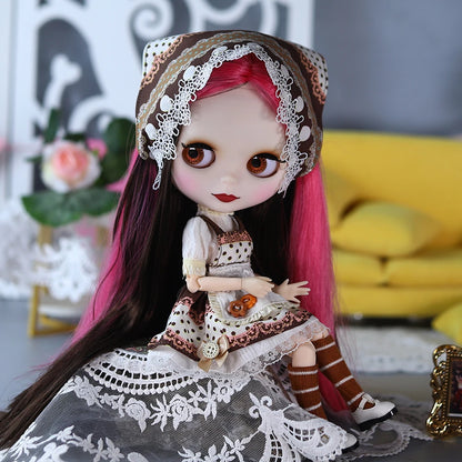 ICY DBS Blyth doll 1/6 bjd Red and Black hair series dolls nude joint body for girl gift