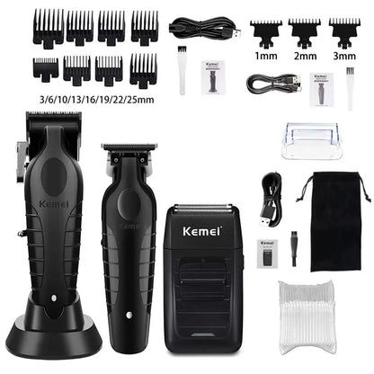 Kemei KM-2296 KM-2299 KM-1102 Professional Hair Clipper Kit Electric Shaver Male Hair Cutting Machine Men’s Cordless Trimmer