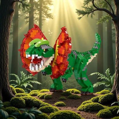 KNEW BUILT Micro Mini Building Block Toys T-Rex Pteranodon-Puzzle Assemble,Children's Day Gifts for Boys' Favorite Dinosaurs