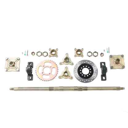 Heavy Duty 740mm Go Kart Rear Axle Kit with 37T Sprocket & Brake Disc for 50-150CC DIY ATVs Quads Drift Trikes