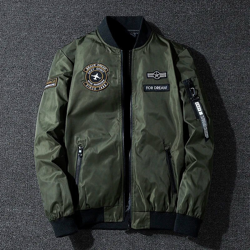 Coat Men's Air Force Pilot Jacket MA1 Autumn/Winter Baseball Suit Trendy Brand Double Sided Thickened Large