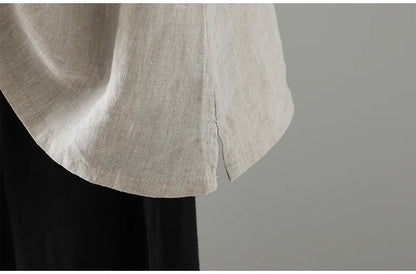 Slimming Pure Color Cotton Linen Lightweight Sleeveless round Neck Inner Wear Large Size Women's Fashionable Versatile Top