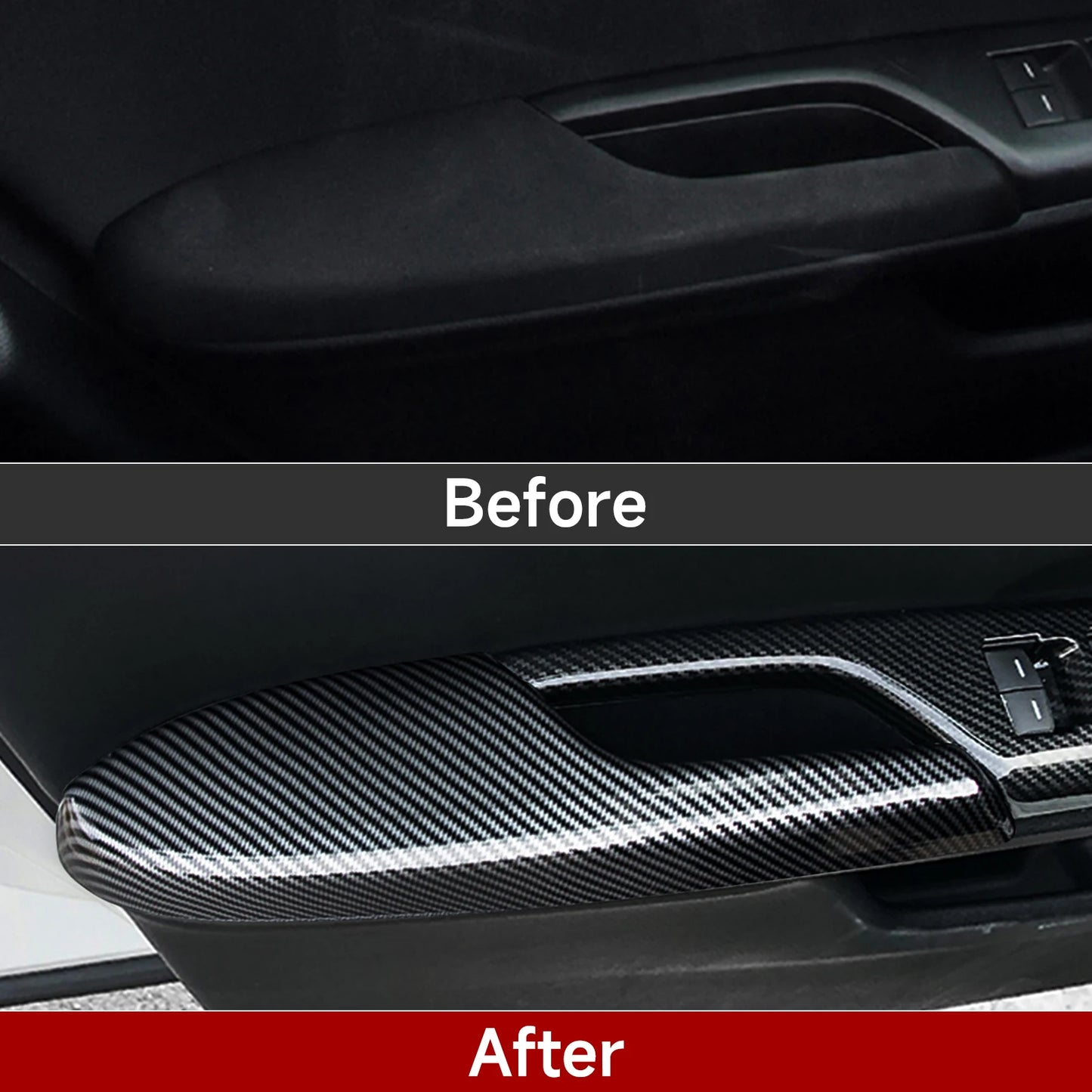 For Honda Civic 10th Gen (2016 -2021) Interior Accessories, Car Center Console Gear Shift Panel , Carbon Fiber ABS Trim Sticker