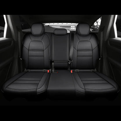For Tesla Model Y 2020 2021 2022 2023 2024 2025 PU Leather Custom Car Seat Covers Full Set Interior Protector Accessories
