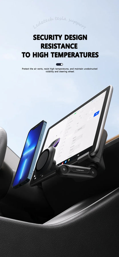 VASTZ Adjustable Wireless Charger Mobile Phone Mount Central Control Screen Magnetic Car Cell Phone Holder For Tesla Model 3 Y
