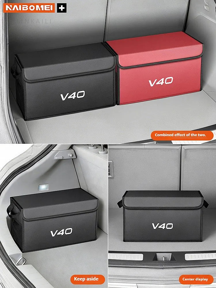 Car trunk foldable storage box suitable for Volvo V40 multifunctional storage bag large capacity storage box