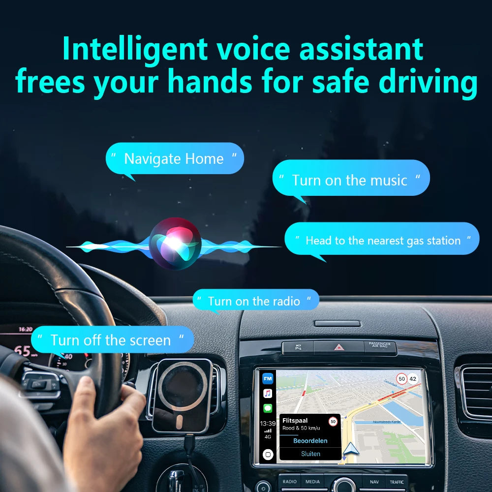 2026 Upgrade 4-in-1 Wireless Carplay Mirror Link Adapter Wired to Wireless Android Auto Plug & Play 5GHz WIFI For Wired Carplay