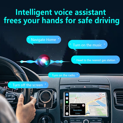 2026 Upgrade 4-in-1 Wireless Carplay Mirror Link Adapter Wired to Wireless Android Auto Plug & Play 5GHz WIFI For Wired Carplay