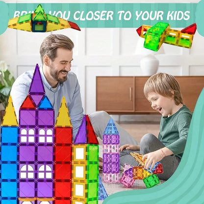 Magnetic Building Blocks, 3D Puzzle Assembly Suitable for Boys and Girls Birthday Gifts, Colors Are Random
